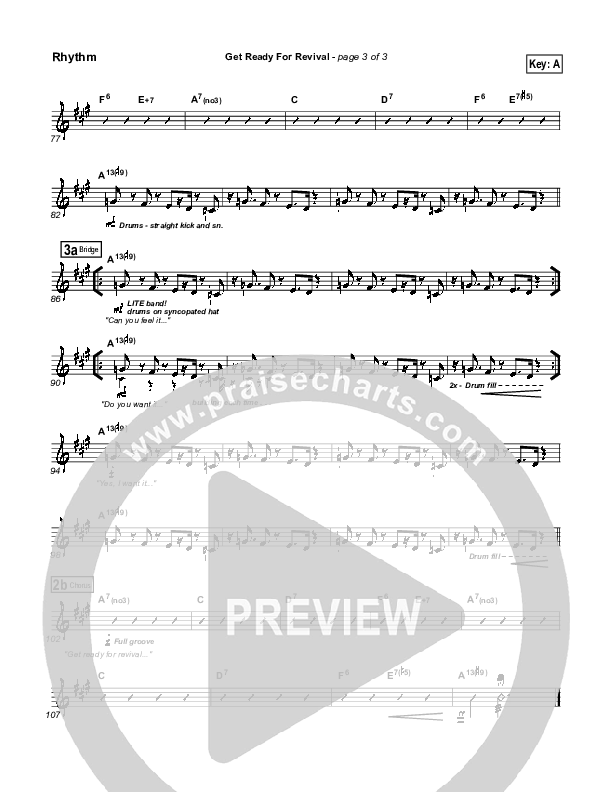 Get Ready For Revival Rhythm Chart (Bethany Music / Jonathan Stockstill)