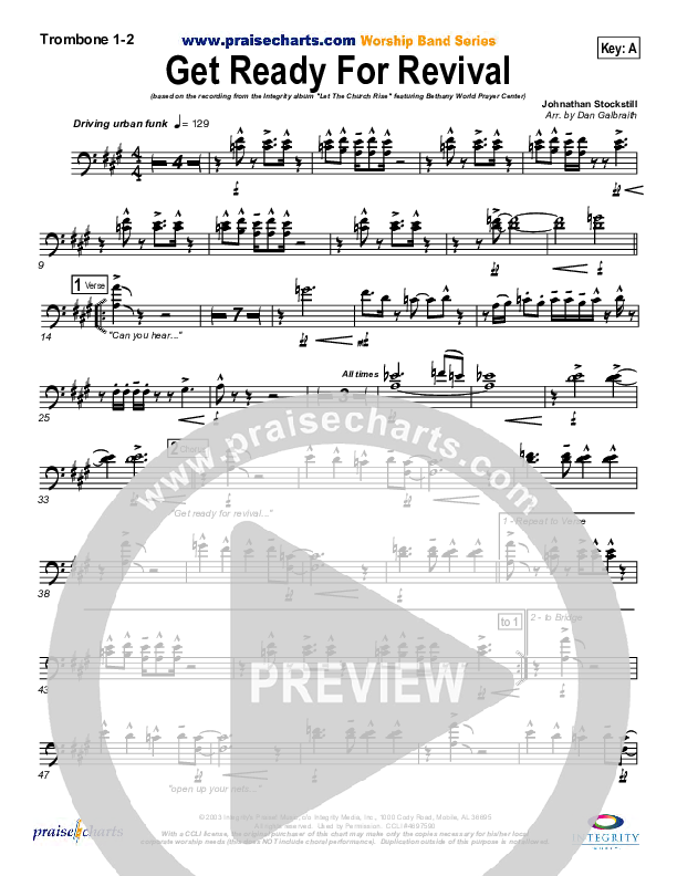 Get Ready For Revival Trombone 1/2 (Bethany Music / Jonathan Stockstill)