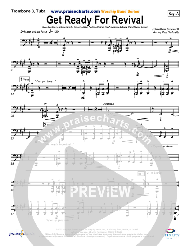 Get Ready For Revival Trombone 3/Tuba (Bethany Music / Jonathan Stockstill)