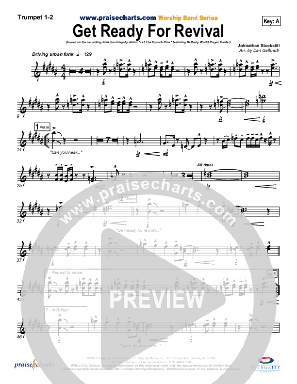 Get Ready For Revival Trumpet 1,2 (Bethany Music / Jonathan Stockstill)