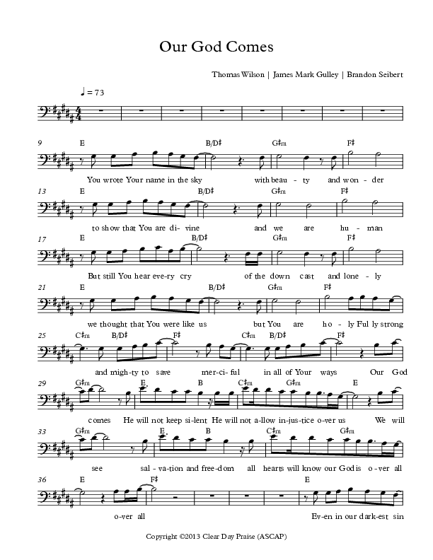 Our God Comes Lead Sheet (Antioch Live)