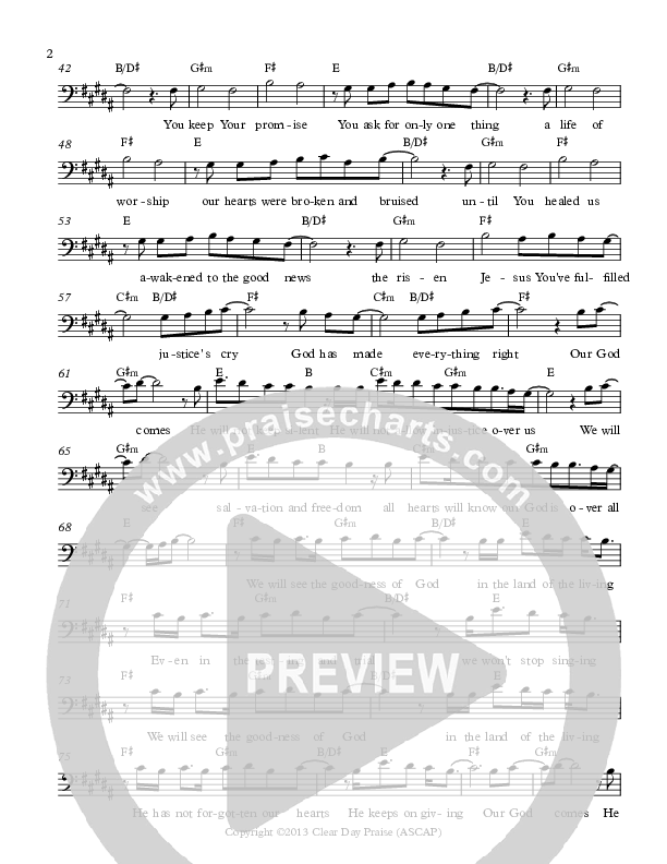 Our God Comes Lead Sheet (Antioch Live)