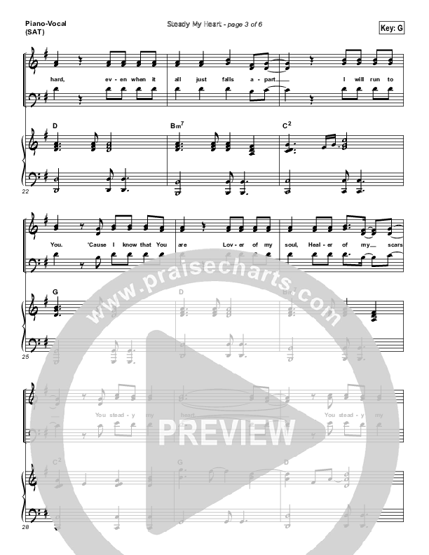 Steady My Heart (Choral Anthem SATB) Piano/Vocal (Kari Jobe / Arr. Richard Kingsmore)