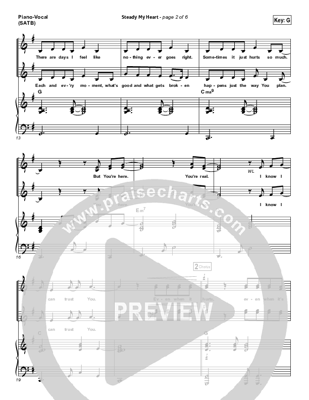 Steady My Heart (Choral Anthem SATB) Piano/Choir (SATB) (Kari Jobe / Arr. Richard Kingsmore)