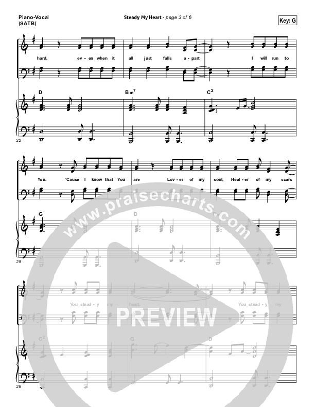 Steady My Heart (Choral Anthem SATB) Piano/Choir (SATB) (Kari Jobe / Arr. Richard Kingsmore)