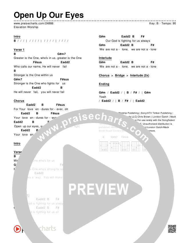 Open Up Our Eyes (Choral Anthem SATB) Chords & Lyrics (Elevation Worship / Arr. Richard Kingsmore)