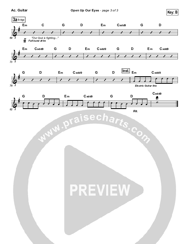 Open Up Our Eyes (Choral Anthem SATB) Acoustic Guitar (Elevation Worship / Arr. Richard Kingsmore)