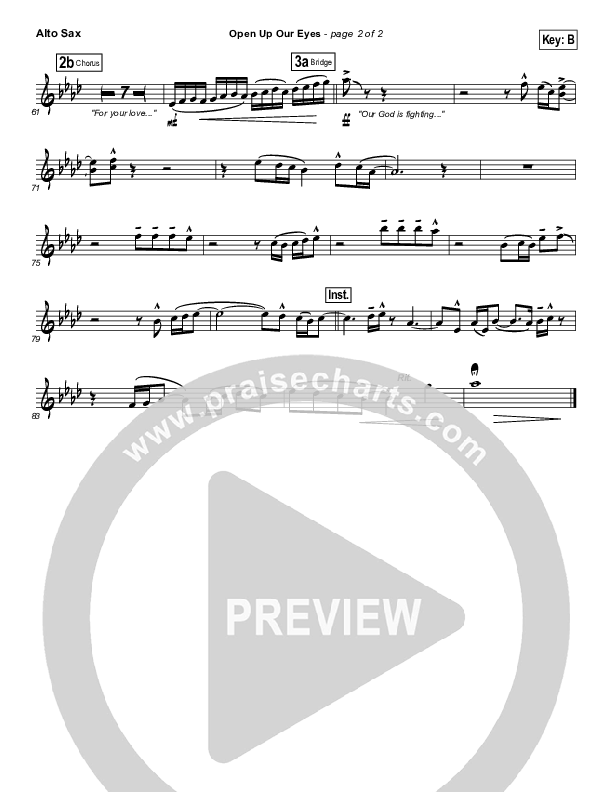 Open Up Our Eyes (Choral Anthem SATB) Alto Sax (Elevation Worship / Arr. Richard Kingsmore)