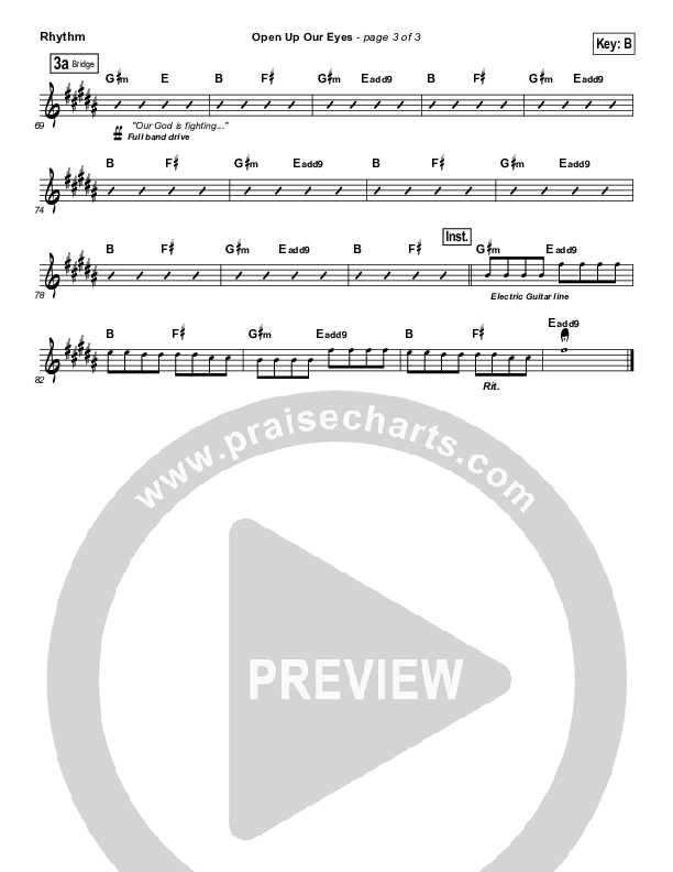 Open Up Our Eyes (Choral Anthem SATB) Rhythm Chart (Elevation Worship / Arr. Richard Kingsmore)