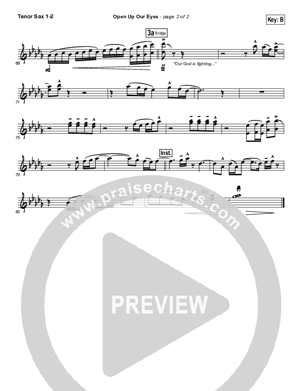 Open Up Our Eyes (Choral Anthem SATB) Tenor Sax 1/2 (Elevation Worship / Arr. Richard Kingsmore)