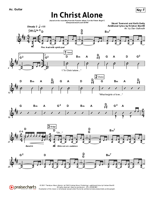 In Christ Alone (Choral Anthem SATB) Acoustic Guitar (Kristian Stanfill / Passion / NextGen Worship / Arr. Richard Kingsmore)