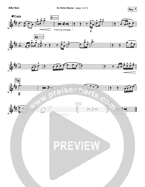 In Christ Alone (Choral Anthem SATB) Alto Sax (Kristian Stanfill / Passion / NextGen Worship / Arr. Richard Kingsmore)