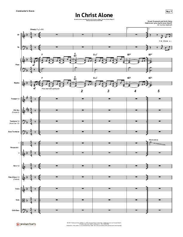 In Christ Alone (Choral Anthem SATB) Conductor's Score (Kristian Stanfill / Passion / NextGen Worship / Arr. Richard Kingsmore)