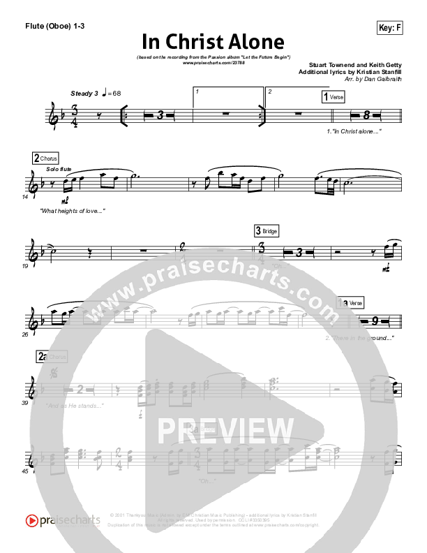In Christ Alone (Choral Anthem SATB) Flute/Oboe 1/2/3 (Kristian Stanfill / Passion / NextGen Worship / Arr. Richard Kingsmore)