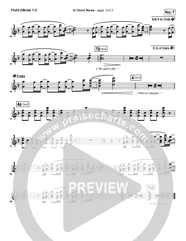 In Christ Alone (Choral Anthem SATB) Flute/Oboe 1/2/3 (Kristian Stanfill / Passion / NextGen Worship / Arr. Richard Kingsmore)