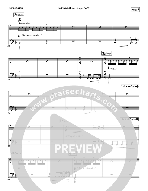 In Christ Alone (Choral Anthem SATB) Percussion (Kristian Stanfill / Passion / NextGen Worship / Arr. Richard Kingsmore)