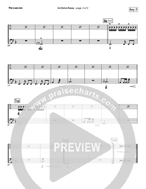 In Christ Alone (Choral Anthem SATB) Percussion (Kristian Stanfill / Passion / NextGen Worship / Arr. Richard Kingsmore)