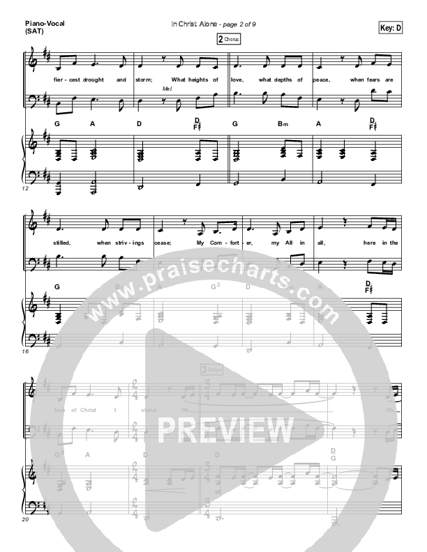 In Christ Alone (Choral Anthem SATB) Piano/Vocal (Kristian Stanfill / Passion / NextGen Worship / Arr. Richard Kingsmore)