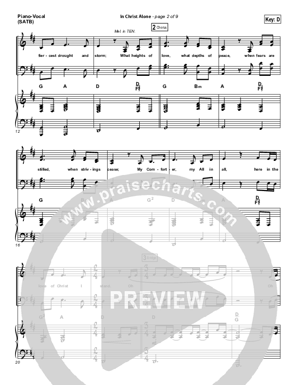 In Christ Alone (Choral Anthem SATB) Piano/Vocal (SATB) (Kristian Stanfill / Passion / NextGen Worship / Arr. Richard Kingsmore)