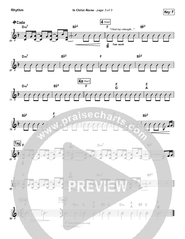 In Christ Alone (Choral Anthem SATB) Rhythm Chart (Kristian Stanfill / Passion / NextGen Worship / Arr. Richard Kingsmore)