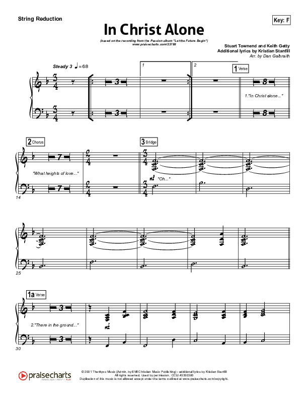 In Christ Alone (Choral Anthem SATB) Synth Strings (Kristian Stanfill / Passion / NextGen Worship / Arr. Richard Kingsmore)