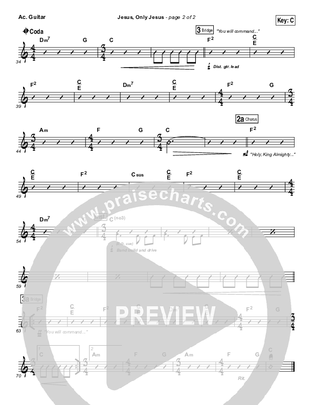 Jesus Only Jesus (Choral Anthem SATB) Acoustic Guitar (Matt Redman / NextGen Worship / Arr. Richard Kingsmore)