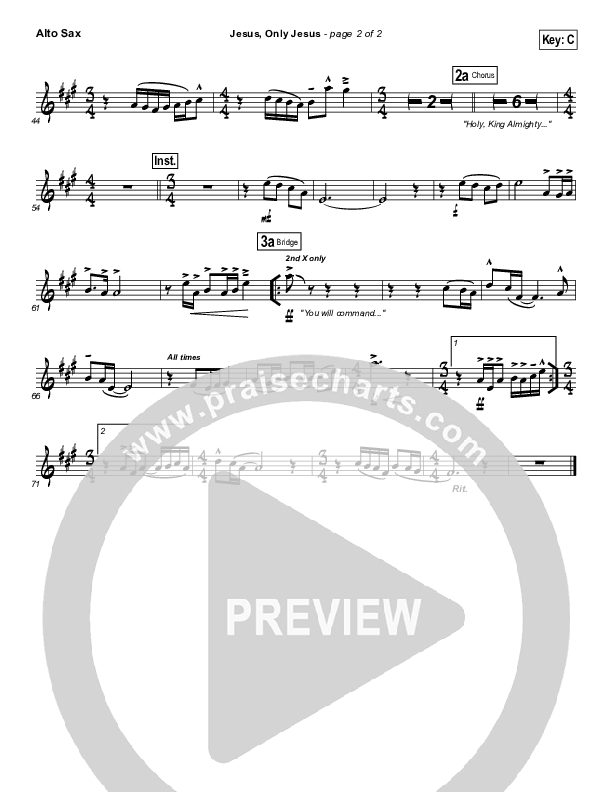 Jesus Only Jesus (Choral Anthem SATB) Alto Sax (Matt Redman / NextGen Worship / Arr. Richard Kingsmore)
