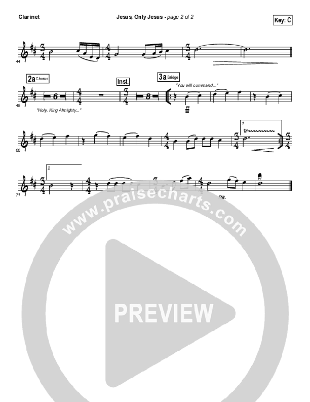 Jesus Only Jesus (Choral Anthem SATB) Clarinet (Matt Redman / NextGen Worship / Arr. Richard Kingsmore)