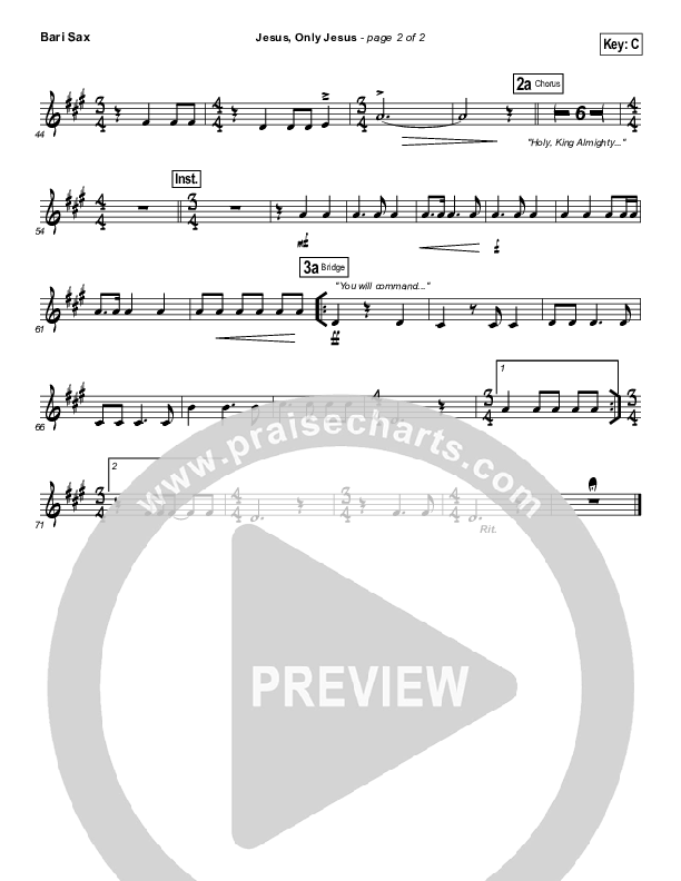 Jesus Only Jesus (Choral Anthem SATB) Bari Sax (Matt Redman / NextGen Worship / Arr. Richard Kingsmore)