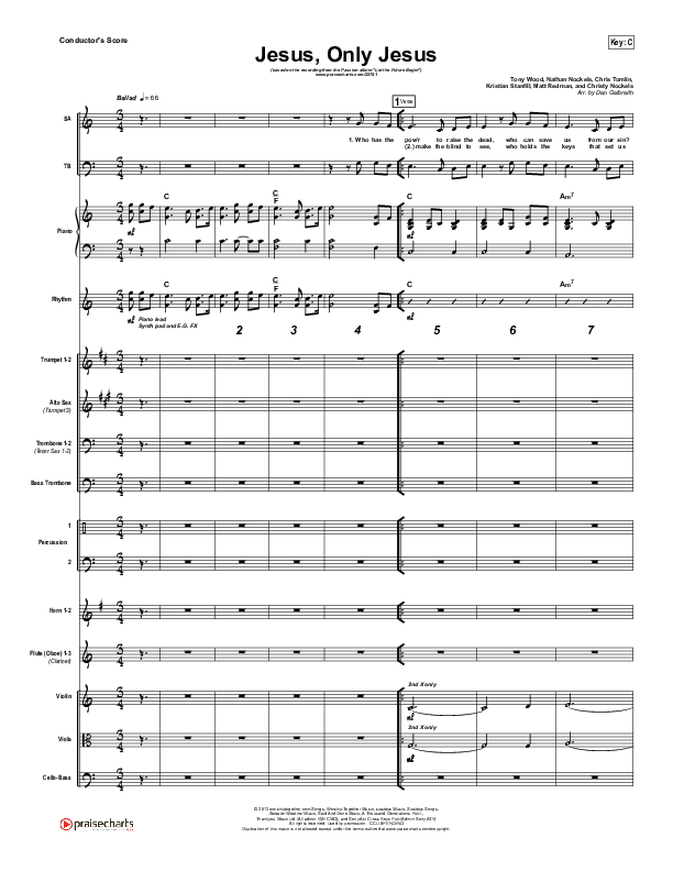 Jesus Only Jesus (Choral Anthem SATB) Conductor's Score (Matt Redman / NextGen Worship / Arr. Richard Kingsmore)