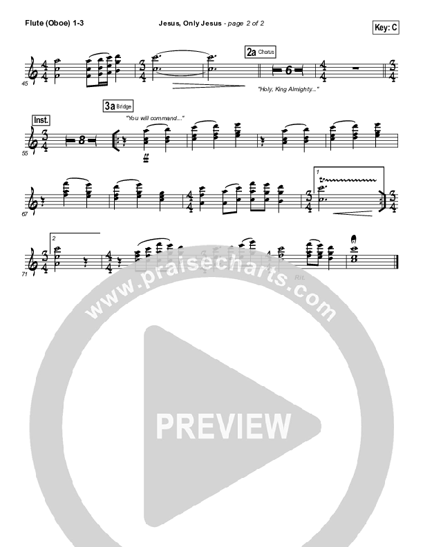 Jesus Only Jesus (Choral Anthem SATB) Flute/Oboe 1/2/3 (Matt Redman / NextGen Worship / Arr. Richard Kingsmore)