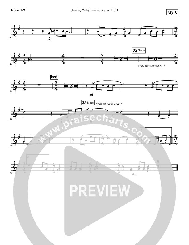 Jesus Only Jesus (Choral Anthem SATB) French Horn 1/2 (Matt Redman / NextGen Worship / Arr. Richard Kingsmore)