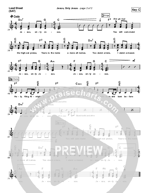 Jesus Only Jesus (Choral Anthem SATB) Lead Sheet (SAT) (Matt Redman / NextGen Worship / Arr. Richard Kingsmore)