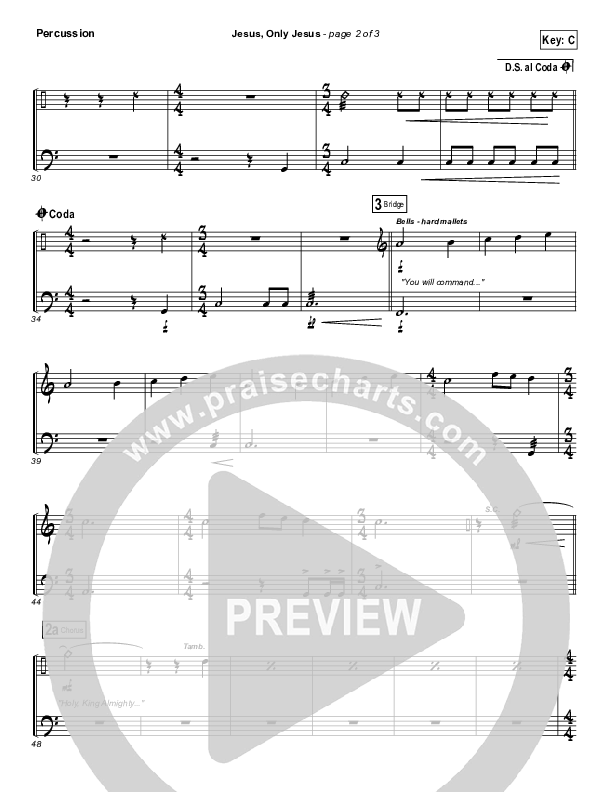 Jesus Only Jesus (Choral Anthem SATB) Percussion (Matt Redman / NextGen Worship / Arr. Richard Kingsmore)