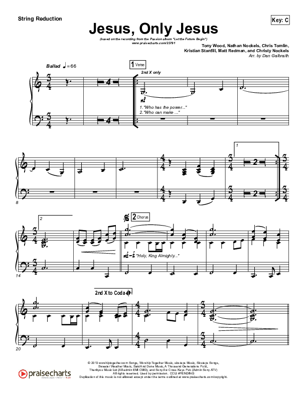 Jesus Only Jesus (Choral Anthem SATB) Synth Strings (Matt Redman / NextGen Worship / Arr. Richard Kingsmore)