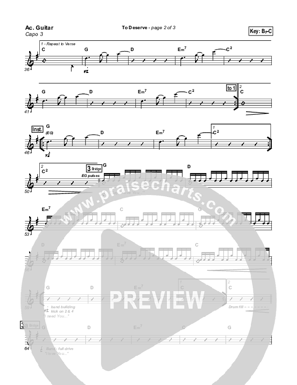 To Deserve Acoustic Guitar (Bethany Music / Jonathan Stockstill)