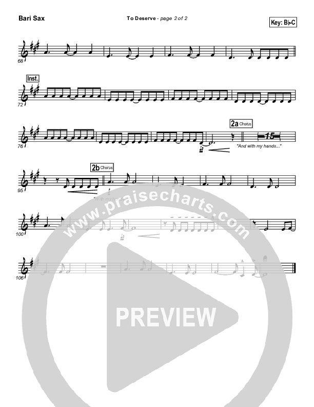 To Deserve Bari Sax (Bethany Music / Jonathan Stockstill)