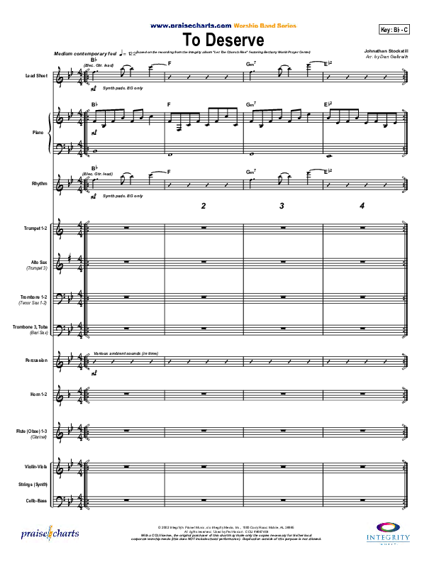 To Deserve Conductor's Score (Bethany Music / Jonathan Stockstill)