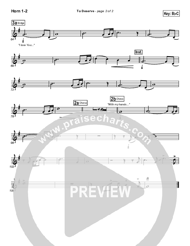 To Deserve French Horn 1/2 (Bethany Music / Jonathan Stockstill)