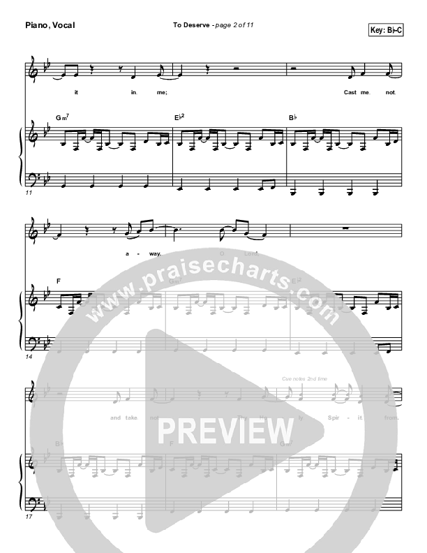 To Deserve Piano/Vocal (Bethany Music / Jonathan Stockstill)