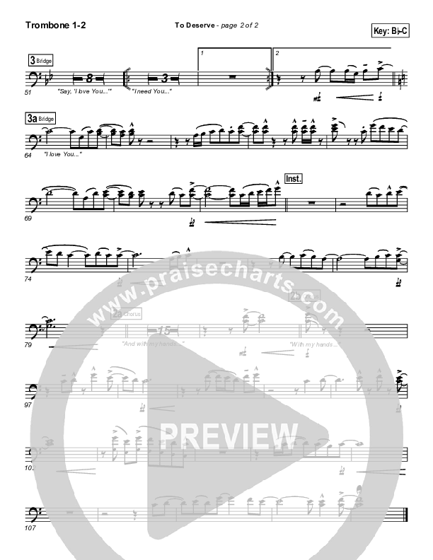 To Deserve Trombone 1/2 (Bethany Music / Jonathan Stockstill)