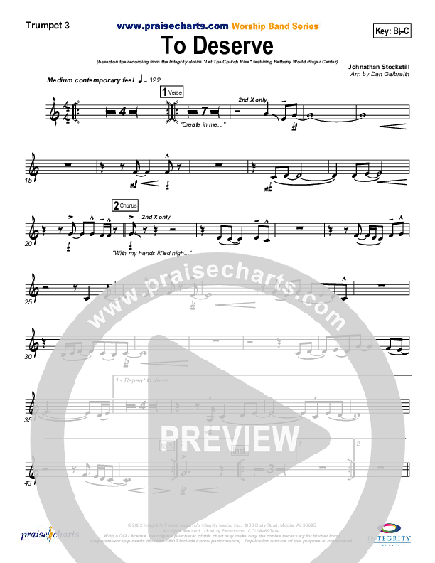 To Deserve Trumpet 3 (Bethany Music / Jonathan Stockstill)