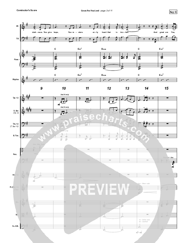 Great Are You Lord (Choral Anthem SATB) Conductor's Score (All Sons & Daughters / NextGen Worship / Arr. Richard Kingsmore)
