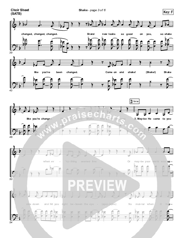 Shake Choir Sheet (SATB) (MercyMe)