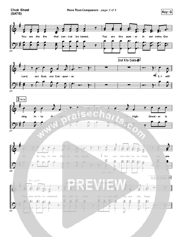 More Than Conquerors Choir Sheet (SATB) (Rend Collective)
