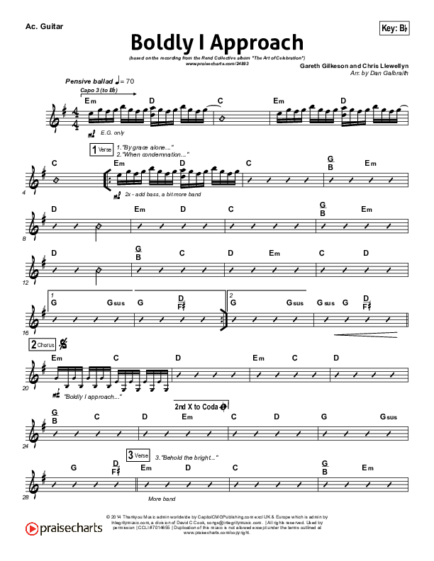 Boldly I Approach (The Art Of Celebration) Acoustic Guitar (Rend Collective)