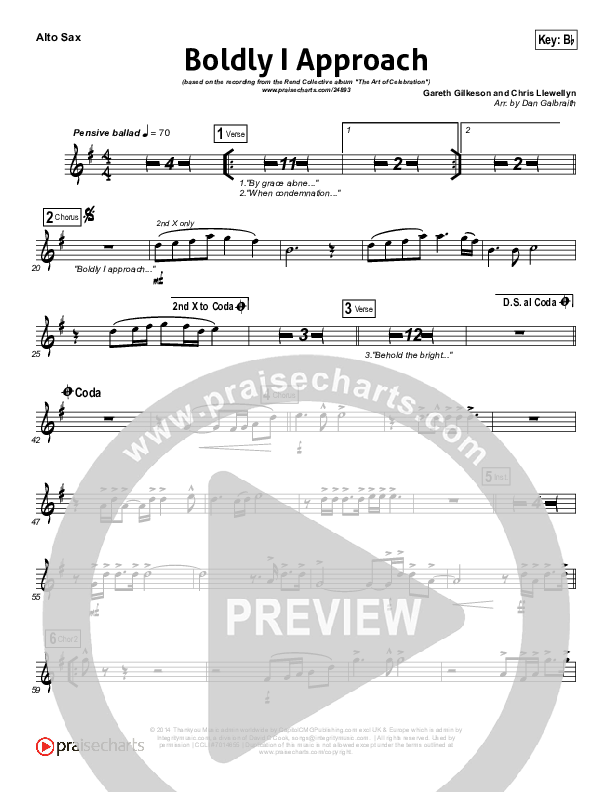 Boldly I Approach (The Art Of Celebration) Alto Sax (Rend Collective)