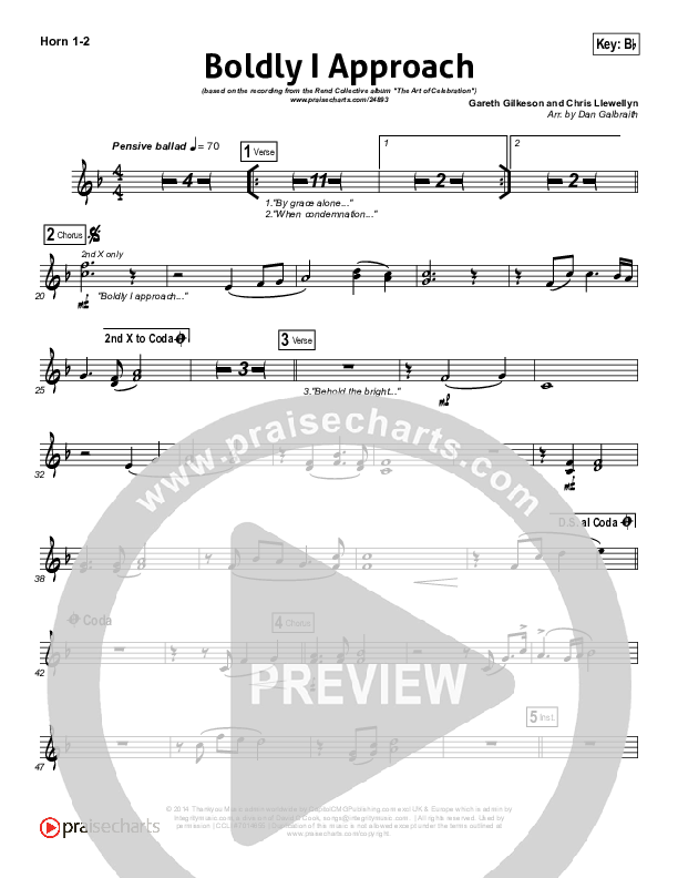 Boldly I Approach (The Art Of Celebration) Brass Pack (Rend Collective)