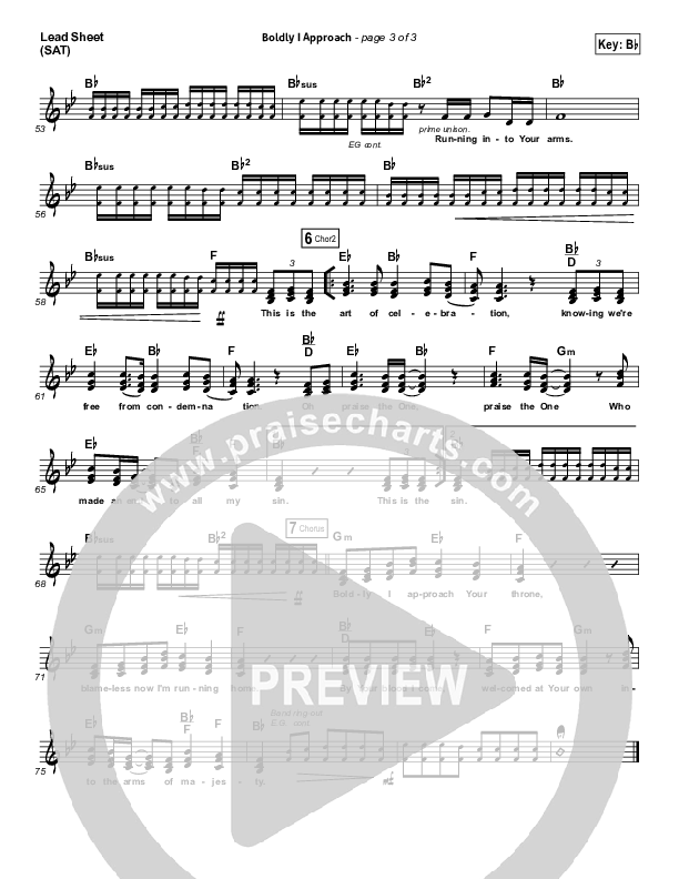 Boldly I Approach (The Art Of Celebration) Lead Sheet (SAT) (Rend Collective)