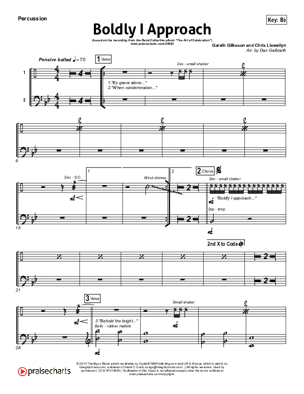 Boldly I Approach (The Art Of Celebration) Percussion (Rend Collective)